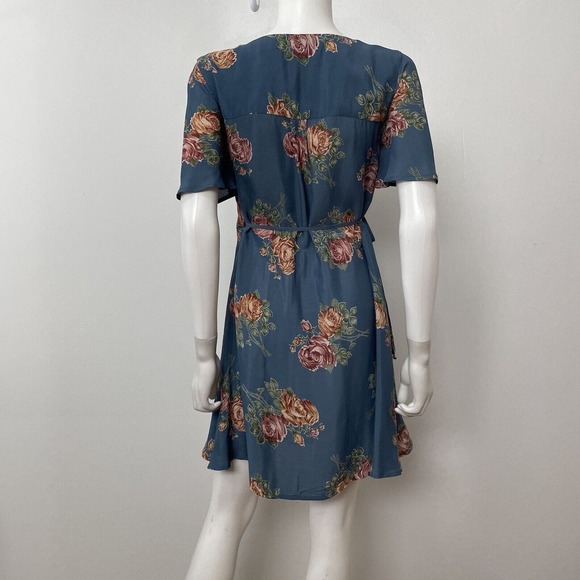 EUC Christy Dawn Wrap Around Blue Floral Dress - Picture 3 of 9